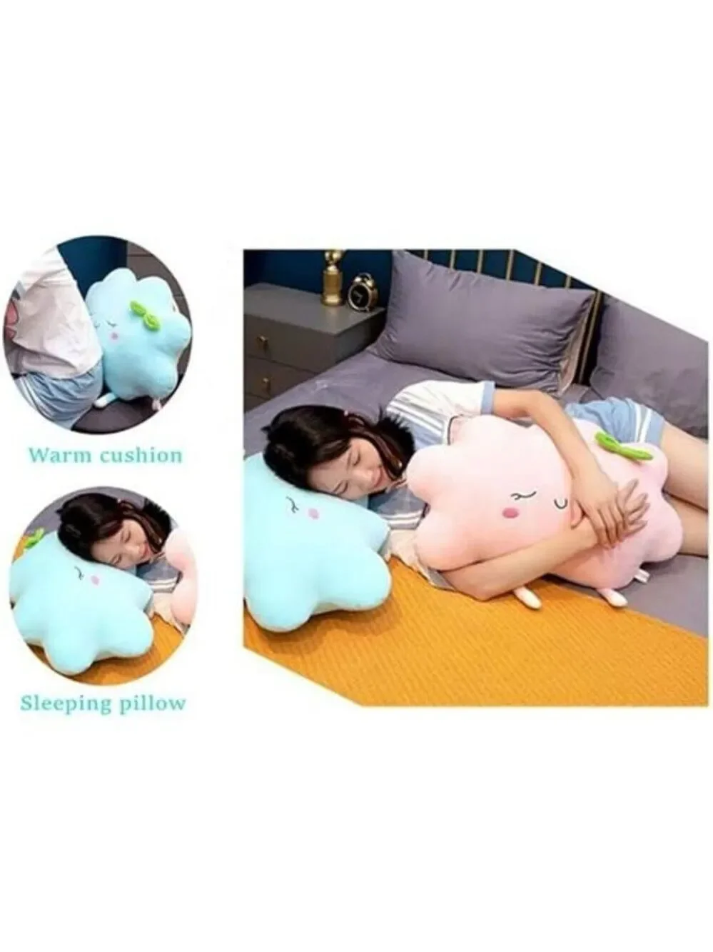 Blue Sun Pillow Plush Cushion 16 inch Round Chair Cushion Kids Room Decor Gift